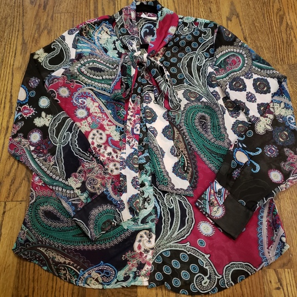 New York & Company Tops - New York & Co Womens Paisley Chiffon Blouse Size M